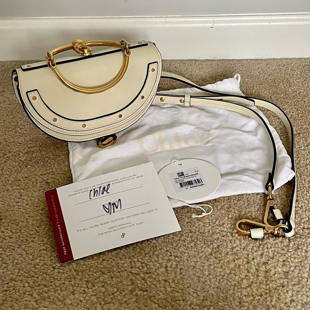 CHLOE “clutches evening” purse. Off white